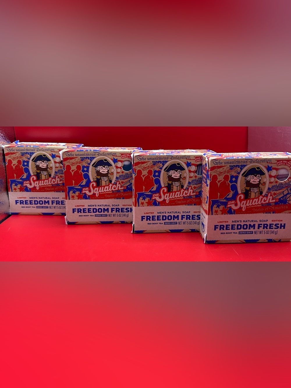 Dr. Squatch Freedom Fresh 4 Bars of Soap LIMITED EDITION NEW